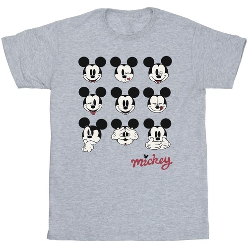 Abbigliamento Uomo T-shirts a maniche lunghe Disney Mickey Mouse Many Faces Grigio