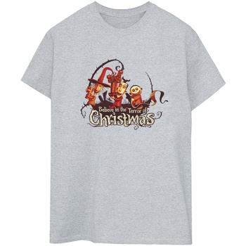 Abbigliamento Donna T-shirts a maniche lunghe Disney The Nightmare Before Christmas Christmas Terror Grigio