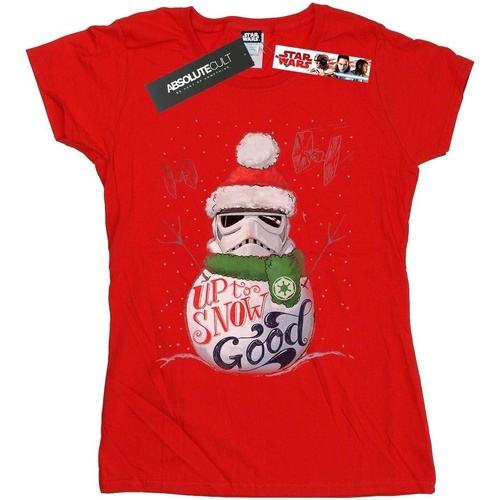 Abbigliamento Donna T-shirts a maniche lunghe Disney Stormtrooper Up To Snow Good Rosso