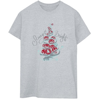 Abbigliamento Donna T-shirts a maniche lunghe Disney The Nightmare Before Christmas Scary & Bright Grigio