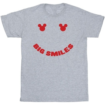 Abbigliamento Uomo T-shirts a maniche lunghe Disney Mickey Mouse Big Smile Grigio