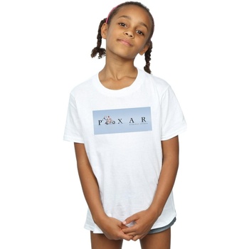 Abbigliamento Bambina T-shirts a maniche lunghe Disney Toy Story 4 Duke Caboom Pixar Studios Logo Bianco