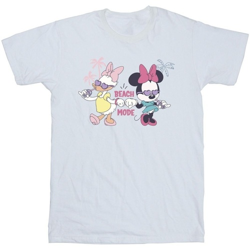 Abbigliamento Uomo T-shirts a maniche lunghe Disney Minnie Daisy Beach Mode Bianco