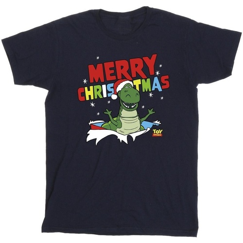 Abbigliamento Bambina T-shirts a maniche lunghe Disney Toy Story Rex Christmas Burst Blu