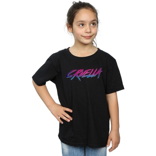 Abbigliamento Bambina T-shirts a maniche lunghe Disney Rad Cruella Nero