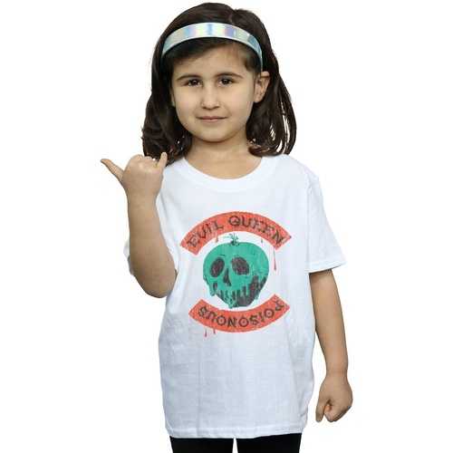 Abbigliamento Bambina T-shirts a maniche lunghe Disney Poisonous Skull Apple Bianco