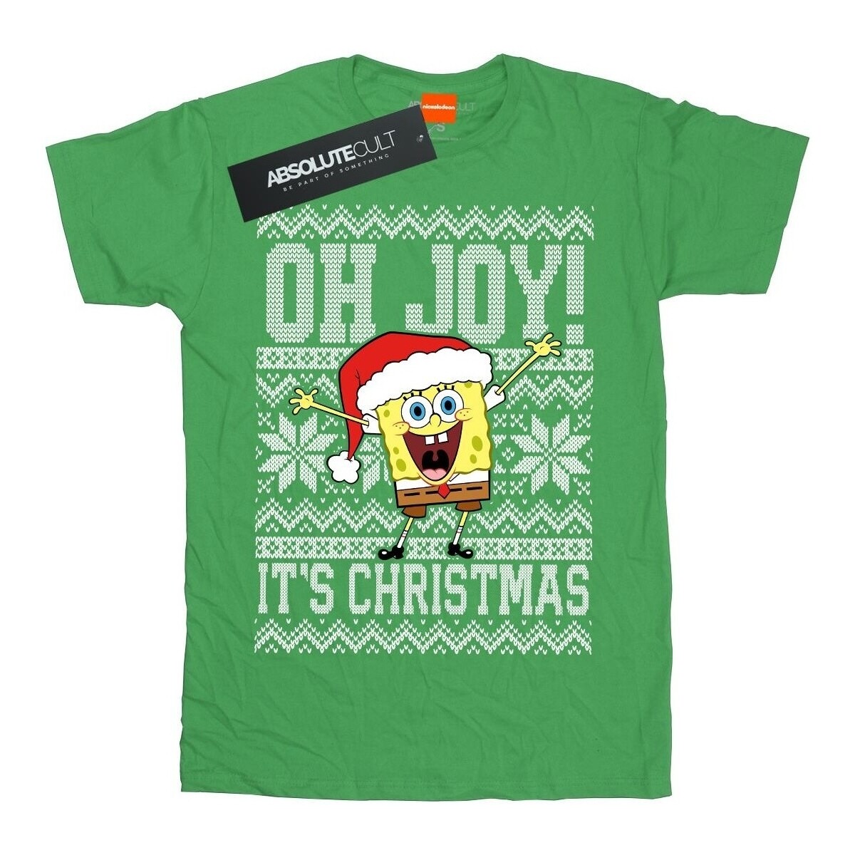 Abbigliamento Donna T-shirts a maniche lunghe Spongebob Squarepants Oh Joy! Christmas Verde