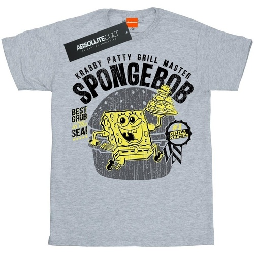 Abbigliamento Donna T-shirts a maniche lunghe Spongebob Squarepants Krabby Patty Grigio