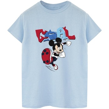 Abbigliamento Uomo T-shirts a maniche lunghe Disney Mickey Mouse Goal Striker Pose Blu