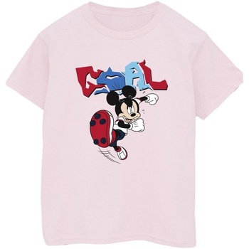 Abbigliamento Uomo T-shirts a maniche lunghe Disney Mickey Mouse Goal Striker Pose Rosso