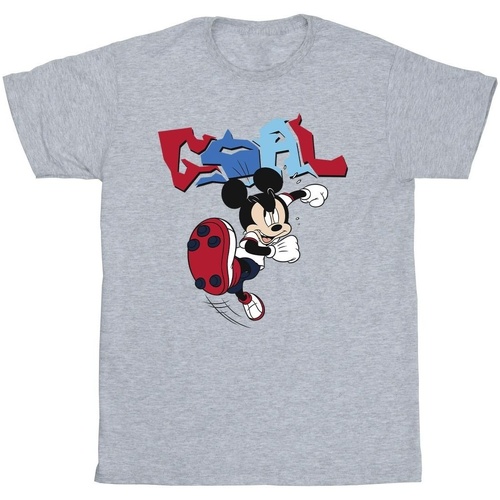 Abbigliamento Uomo T-shirts a maniche lunghe Disney Mickey Mouse Goal Striker Pose Grigio