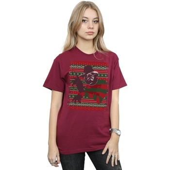 Abbigliamento Donna T-shirts a maniche lunghe A Nightmare On Elm Street Christmas Fair Isle Multicolore