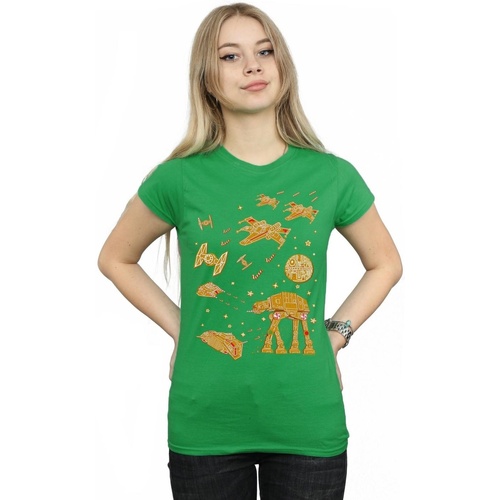 Abbigliamento Donna T-shirts a maniche lunghe Disney Gingerbread Battle Verde