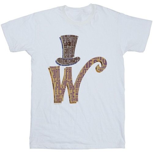 Abbigliamento Bambina T-shirts a maniche lunghe Willy Wonka W Logo Hat Bianco