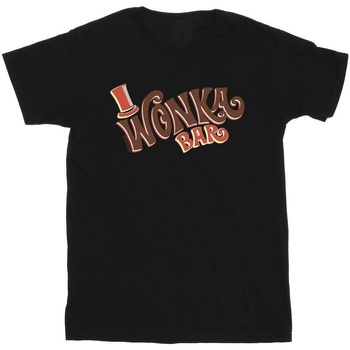 Abbigliamento Bambina T-shirts a maniche lunghe Willy Wonka Bar Logo Nero