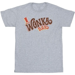Abbigliamento Bambina T-shirts a maniche lunghe Willy Wonka Bar Logo Grigio