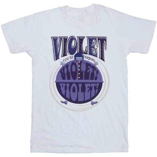Abbigliamento Bambina T-shirts a maniche lunghe Willy Wonka Violet Turning Violet Bianco