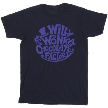 Abbigliamento Bambina T-shirts a maniche lunghe Willy Wonka & The Chocolate Fact Typed Logo Blu