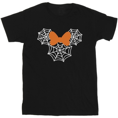 Abbigliamento Uomo T-shirts a maniche lunghe Disney Minnie Mouse Spider Web Head Nero