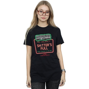 Abbigliamento Donna T-shirts a maniche lunghe National Lampoon´s Christmas Va Greyscale No Vacancy Nero