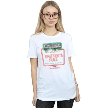 Abbigliamento Donna T-shirts a maniche lunghe National Lampoon´s Christmas Va Greyscale No Vacancy Bianco