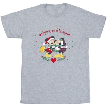 Abbigliamento Uomo T-shirts a maniche lunghe Disney Mickey Mouse Mickey Minnie Christmas Grigio