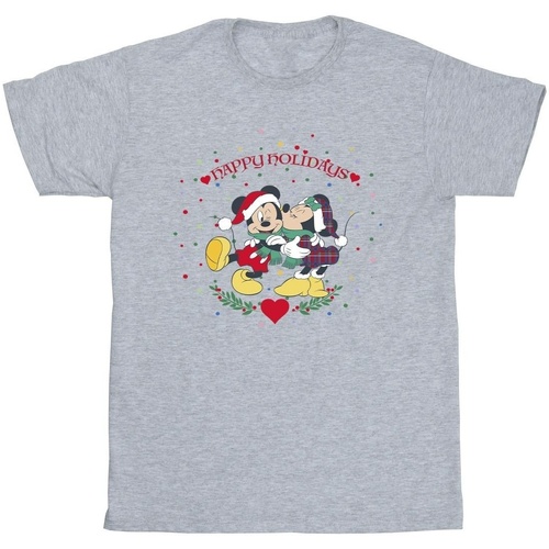 Abbigliamento Uomo T-shirts a maniche lunghe Disney Mickey Mouse Mickey Minnie Christmas Grigio