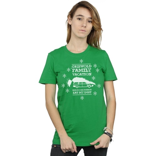 Abbigliamento Donna T-shirts a maniche lunghe National Lampoon´s Christmas Va Eat My Dust Verde