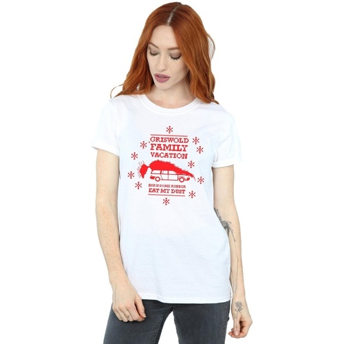 Abbigliamento Donna T-shirts a maniche lunghe National Lampoon´s Christmas Va Eat My Dust Bianco