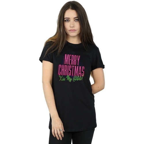 Abbigliamento Donna T-shirts a maniche lunghe National Lampoon´s Christmas Va Kiss My Ass Nero
