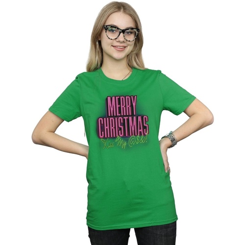 Abbigliamento Donna T-shirts a maniche lunghe National Lampoon´s Christmas Va Kiss My Ass Verde