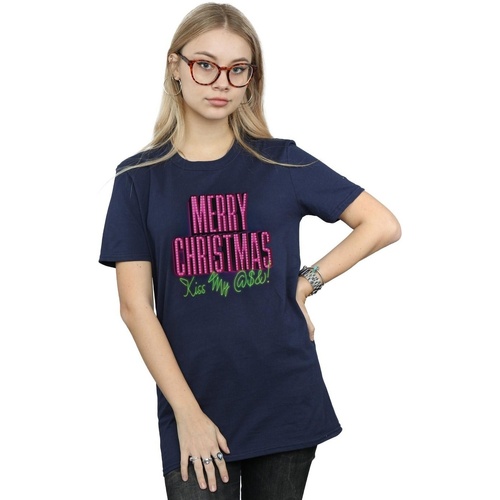Abbigliamento Donna T-shirts a maniche lunghe National Lampoon´s Christmas Va Kiss My Ass Blu