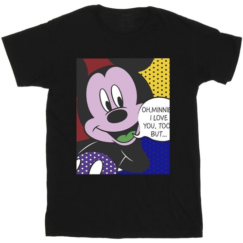 Abbigliamento Uomo T-shirts a maniche lunghe Disney Mickey Mouse Oh Minnie Pop Art Nero