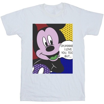 Abbigliamento Uomo T-shirts a maniche lunghe Disney Mickey Mouse Oh Minnie Pop Art Bianco