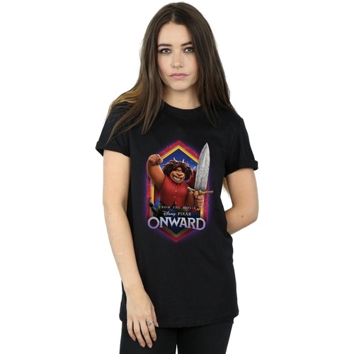 Abbigliamento Donna T-shirts a maniche lunghe Disney Onward Corey Manticore Crest Nero