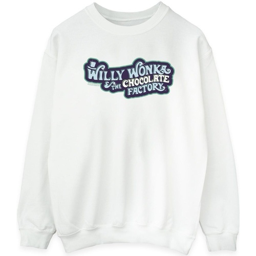 Abbigliamento Donna Felpe Willy Wonka Chocolate Factory Logo Bianco