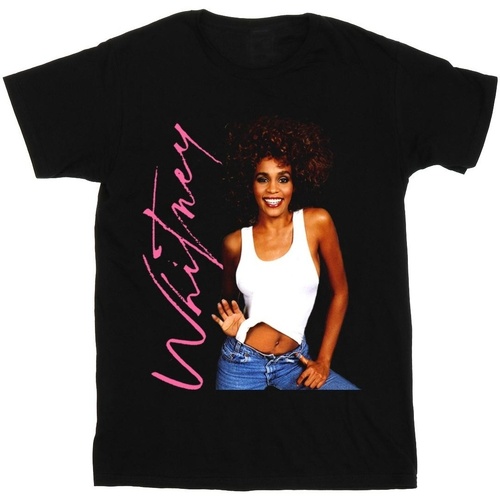Abbigliamento Bambina T-shirts a maniche lunghe Whitney Houston Whitney Smile Nero