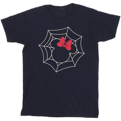 Abbigliamento Uomo T-shirts a maniche lunghe Disney Minnie Mouse Spider Web Blu