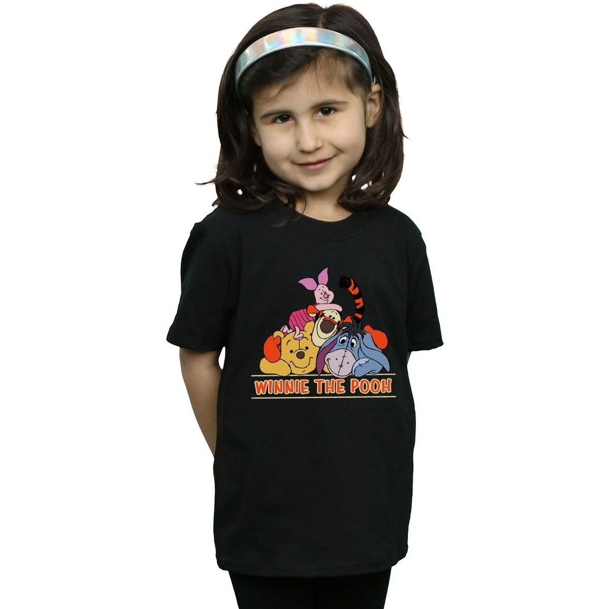 Abbigliamento Bambina T-shirts a maniche lunghe Disney Winnie The Pooh Group Nero