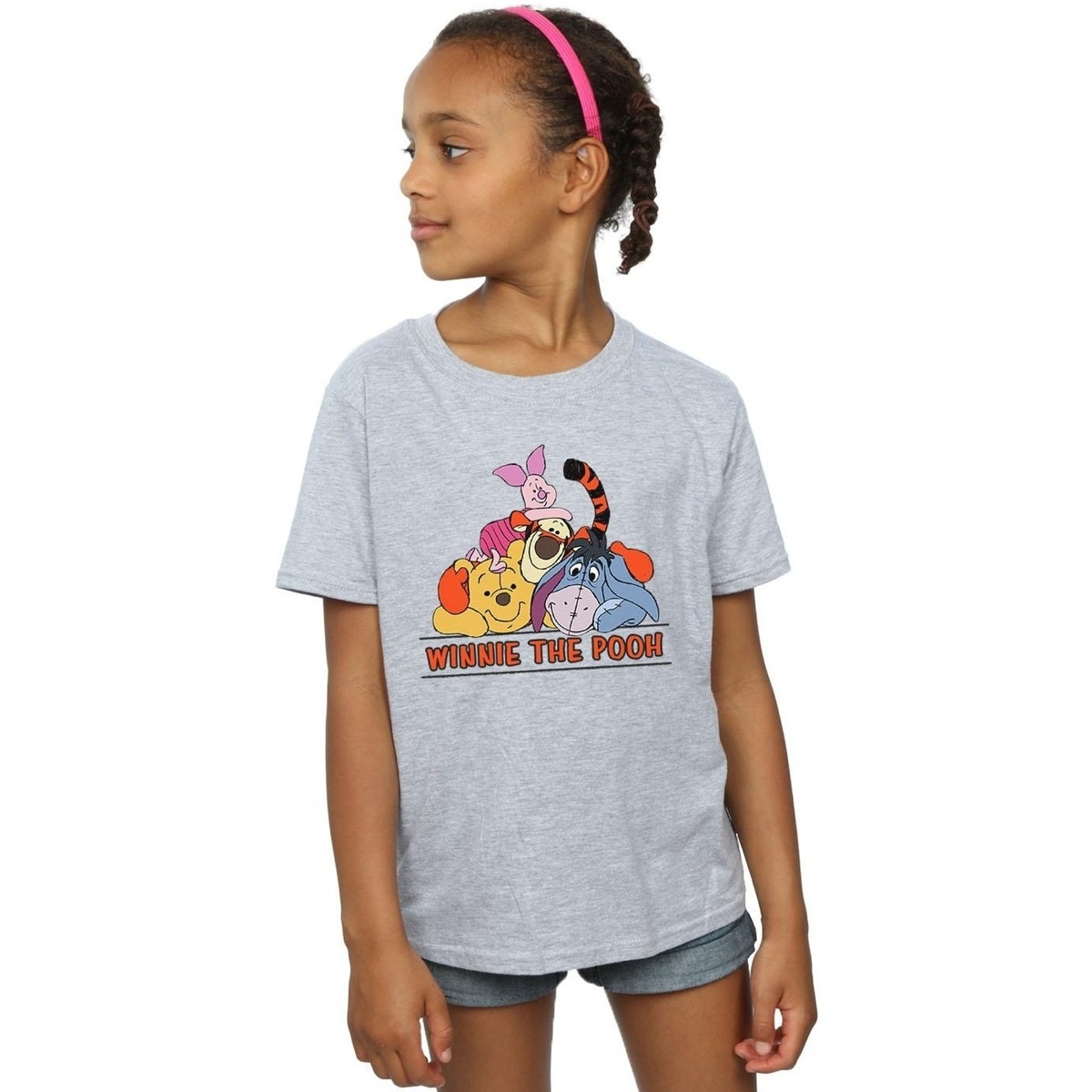 Abbigliamento Bambina T-shirts a maniche lunghe Disney Winnie The Pooh Group Grigio