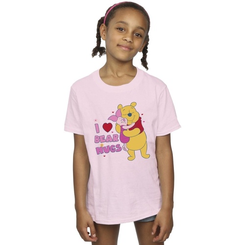 Abbigliamento Bambina T-shirts a maniche lunghe Disney Winnie The Pooh Big Bear Hugs Rosso