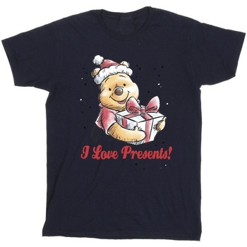 Abbigliamento Bambina T-shirts a maniche lunghe Disney Winnie The Pooh Love Presents Blu