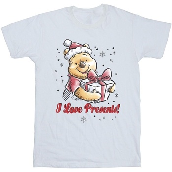 Abbigliamento Bambina T-shirts a maniche lunghe Disney Winnie The Pooh Love Presents Bianco