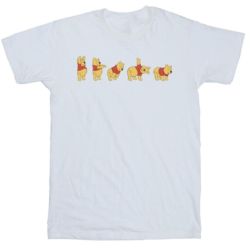 Abbigliamento Bambina T-shirts a maniche lunghe Disney Winnie The Pooh Stretching Bianco