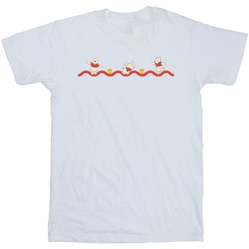 Abbigliamento Bambina T-shirts a maniche lunghe Disney Winnie The Pooh Hunny Line Bianco