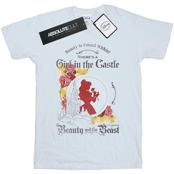 Abbigliamento Donna T-shirts a maniche lunghe Disney Beauty And The Beast Girl in The Castle Bianco