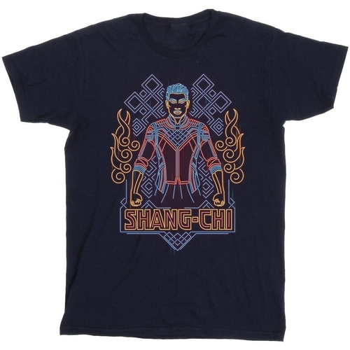 Abbigliamento Uomo T-shirts a maniche lunghe Marvel Shang-Chi And The Legend Of The Ten Rings Neon Blu
