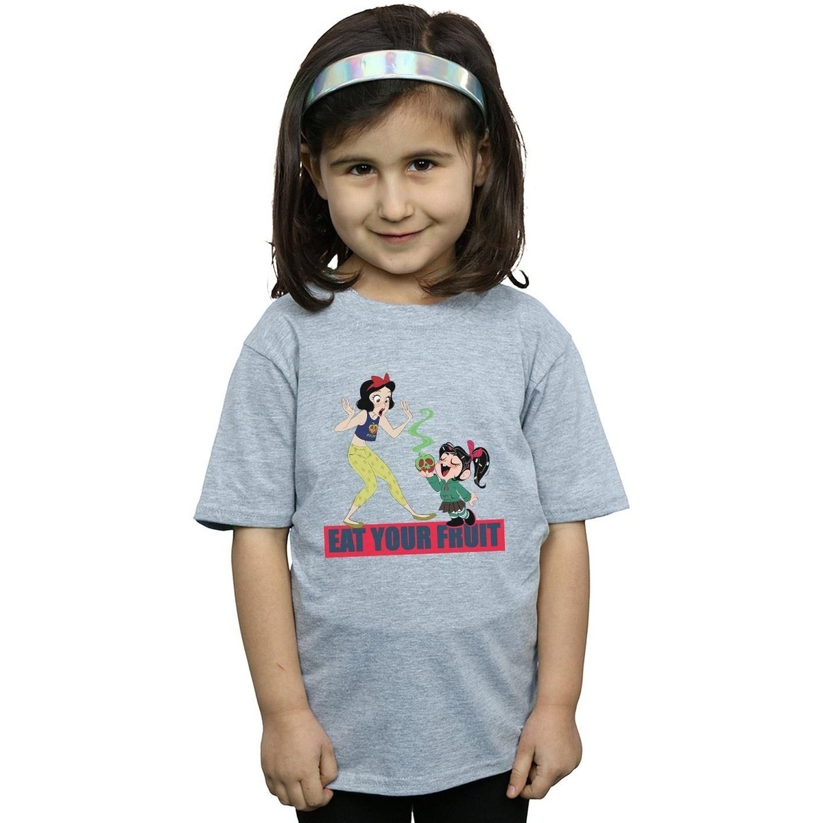 Abbigliamento Bambina T-shirts a maniche lunghe Disney Wreck It Ralph Eat Your Fruit Grigio