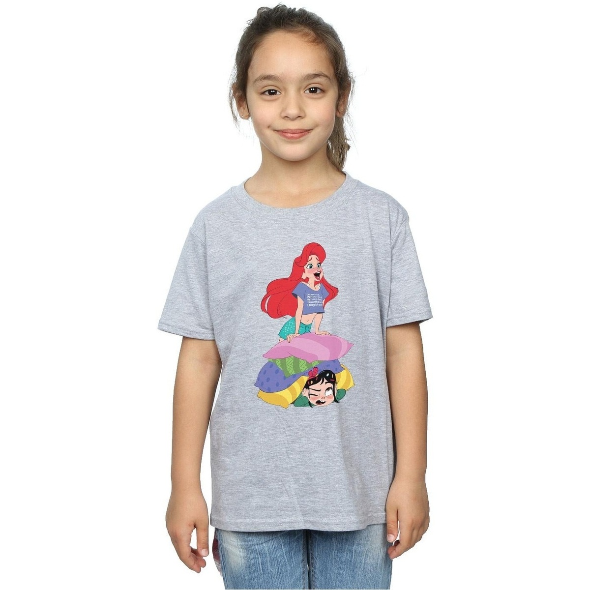 Abbigliamento Bambina T-shirts a maniche lunghe Disney Wreck It Ralph Ariel And Vanellope Grigio