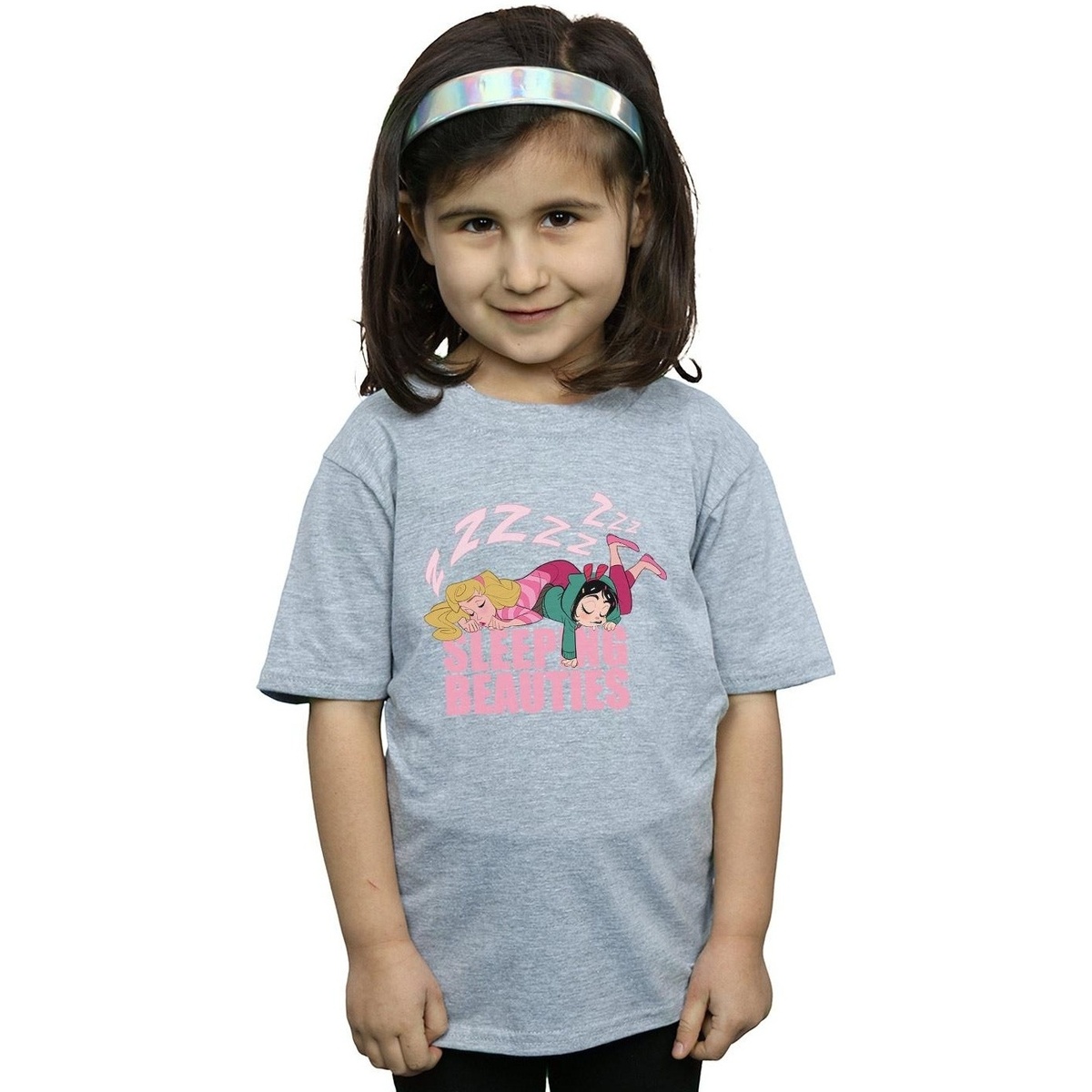 Abbigliamento Bambina T-shirts a maniche lunghe Disney Wreck It Ralph Aurora And Vanellope Grigio